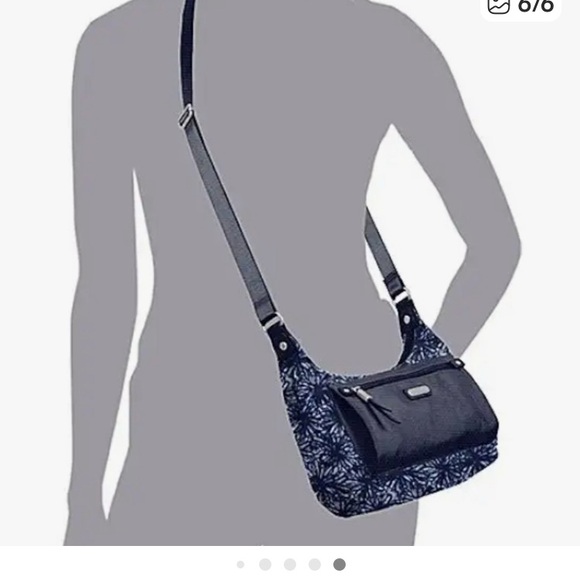 Baggallini “Out and About” Bag + Phone Wristlet,  RFID Indigo Floral NWT MSRP$68 - Picture 5 of 5